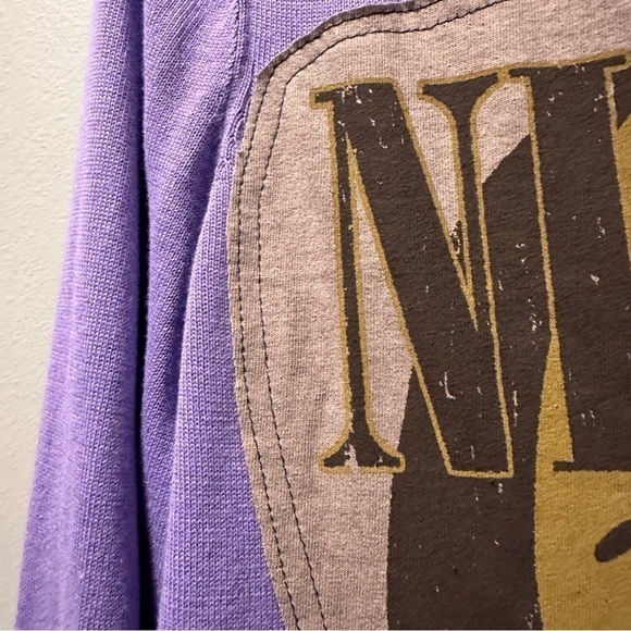 Nirvana purple cardigan up cycle ruffles knit handmade women large - Picture 8 of 9